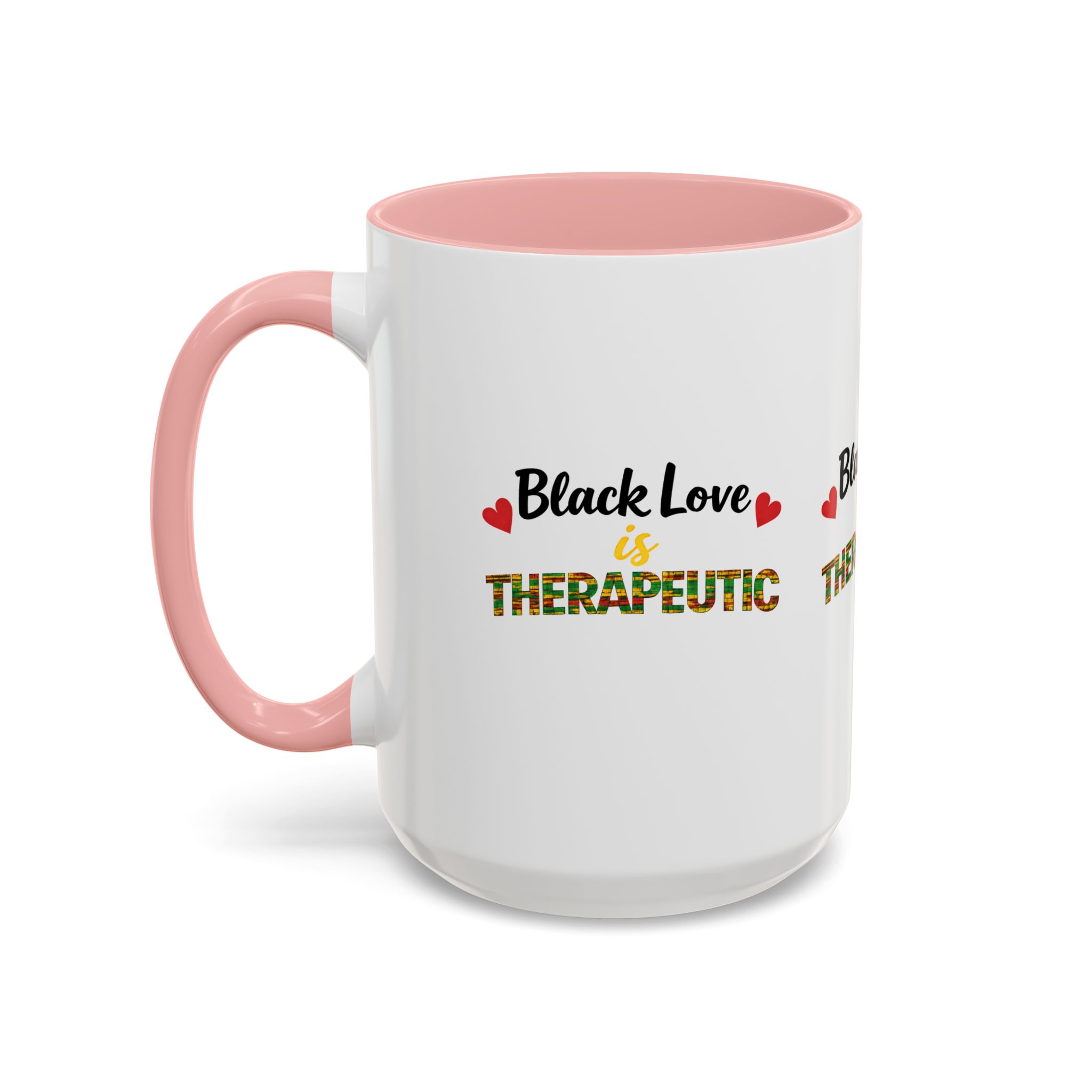 Love Is Therapeutic Accent Coffee Mug | Black Love Collection | Black History Month & Valentine’s Day Mug - Image 27