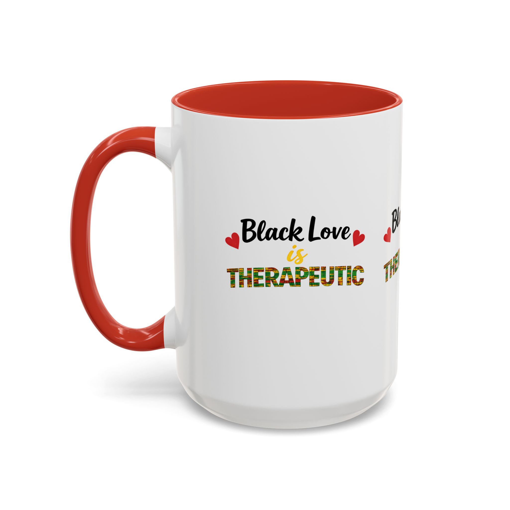 Love Is Therapeutic Accent Coffee Mug | Black Love Collection | Black History Month & Valentine’s Day Mug - Image 31