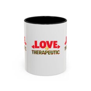 Love Is Therapeutic Accent Coffee Mug | Black Love Collection | Black History Month & Valentine’s Day Mug