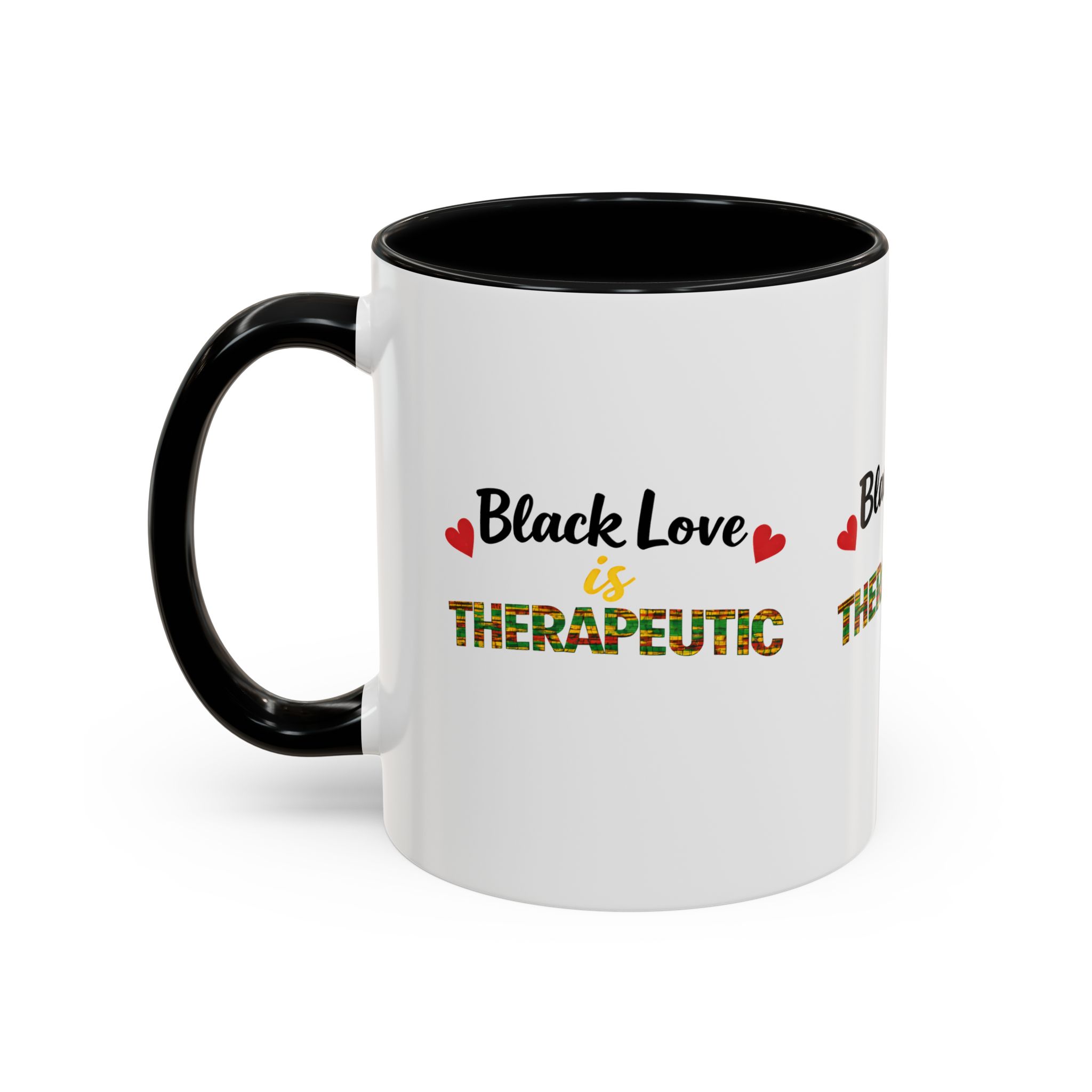 Love Is Therapeutic Accent Coffee Mug | Black Love Collection | Black History Month & Valentine’s Day Mug - Image 3