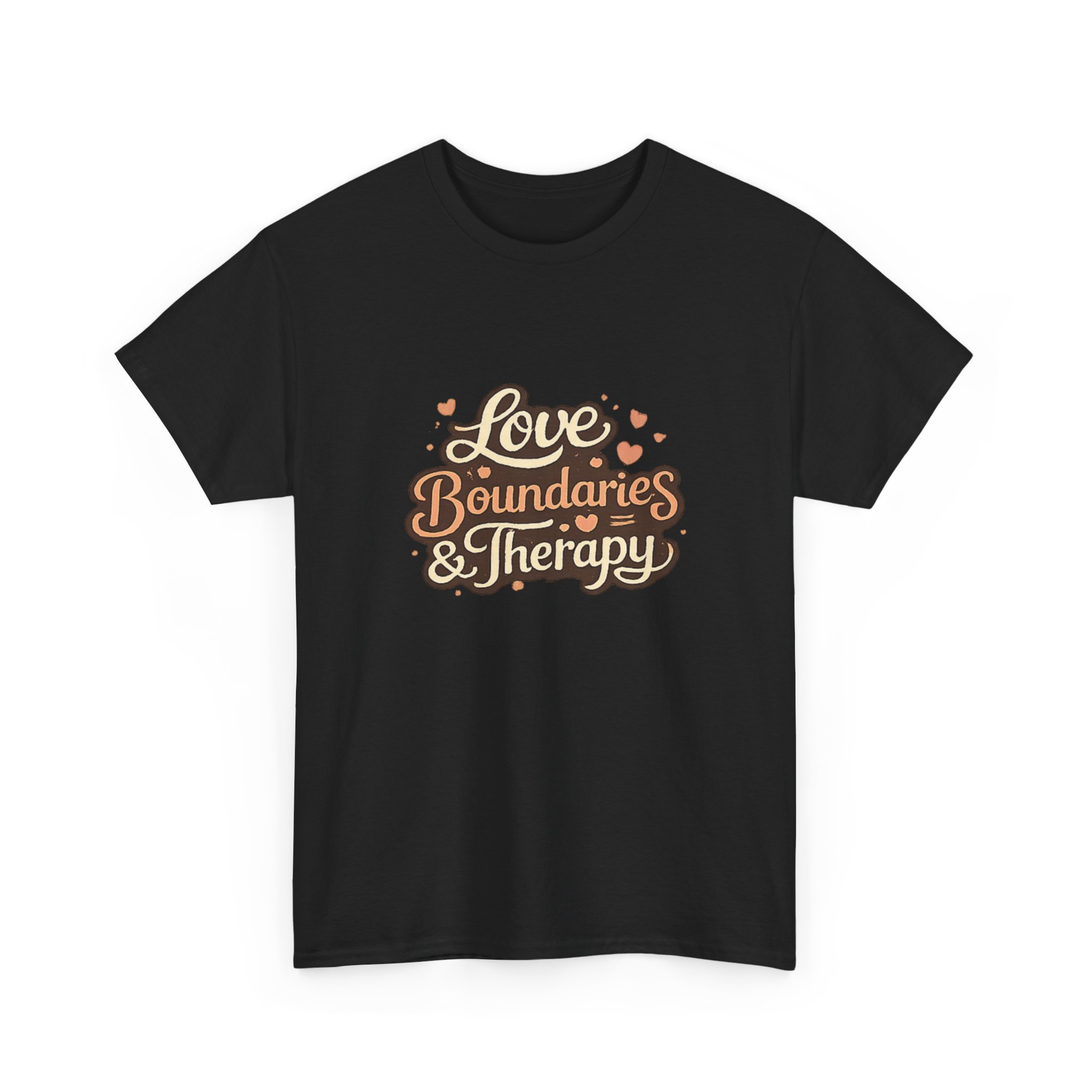 T-Shirt — "Love, Boundaries & Therapy" Retro Script Tee for Mental Health Advocates - Image 7