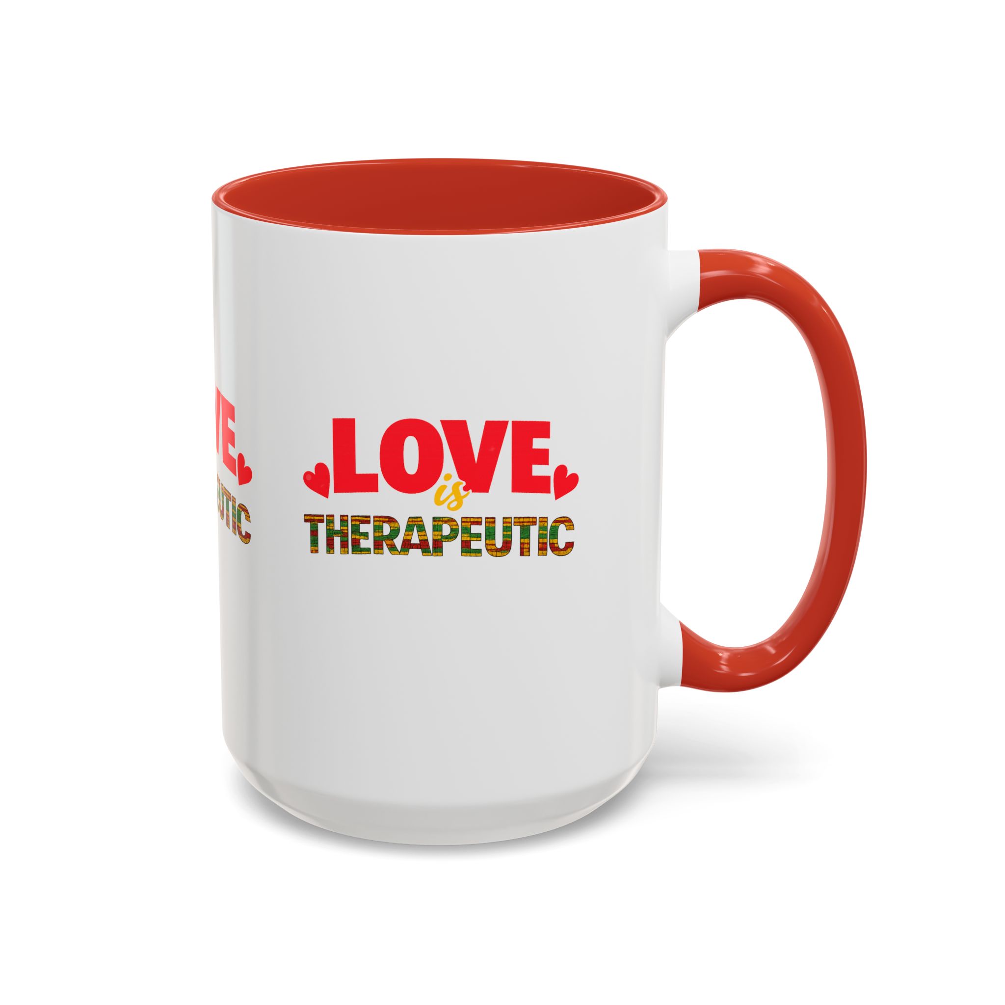 Love Is Therapeutic Accent Coffee Mug | Black Love Collection | Black History Month & Valentine’s Day Mug - Image 18