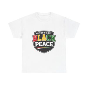 Protect Black Peace T-Shirt — Rasta Colors Shield Tee