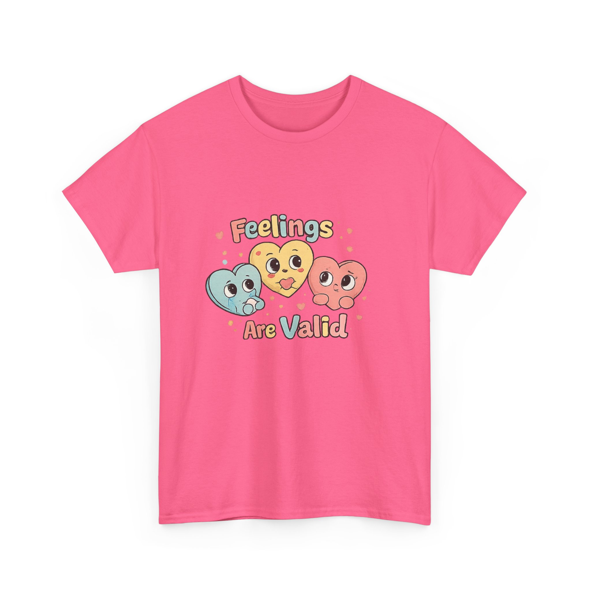 Feelings Are Valid T-Shirt — Cute Rainbow Heart Emotions Tee - Image 27