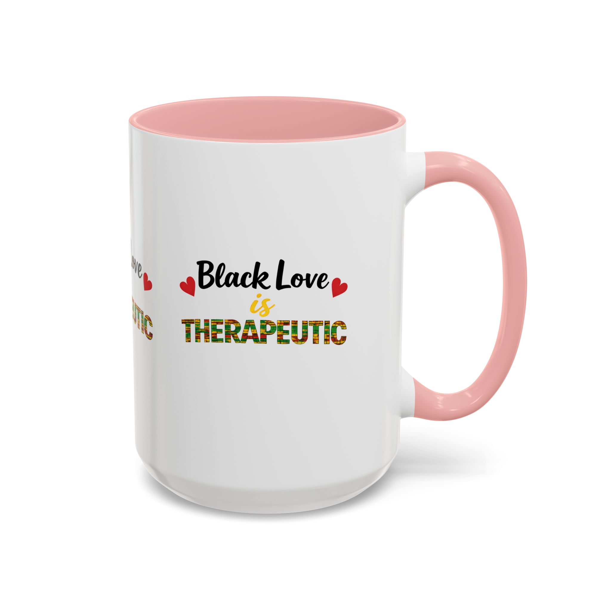 Love Is Therapeutic Accent Coffee Mug | Black Love Collection | Black History Month & Valentine’s Day Mug - Image 26