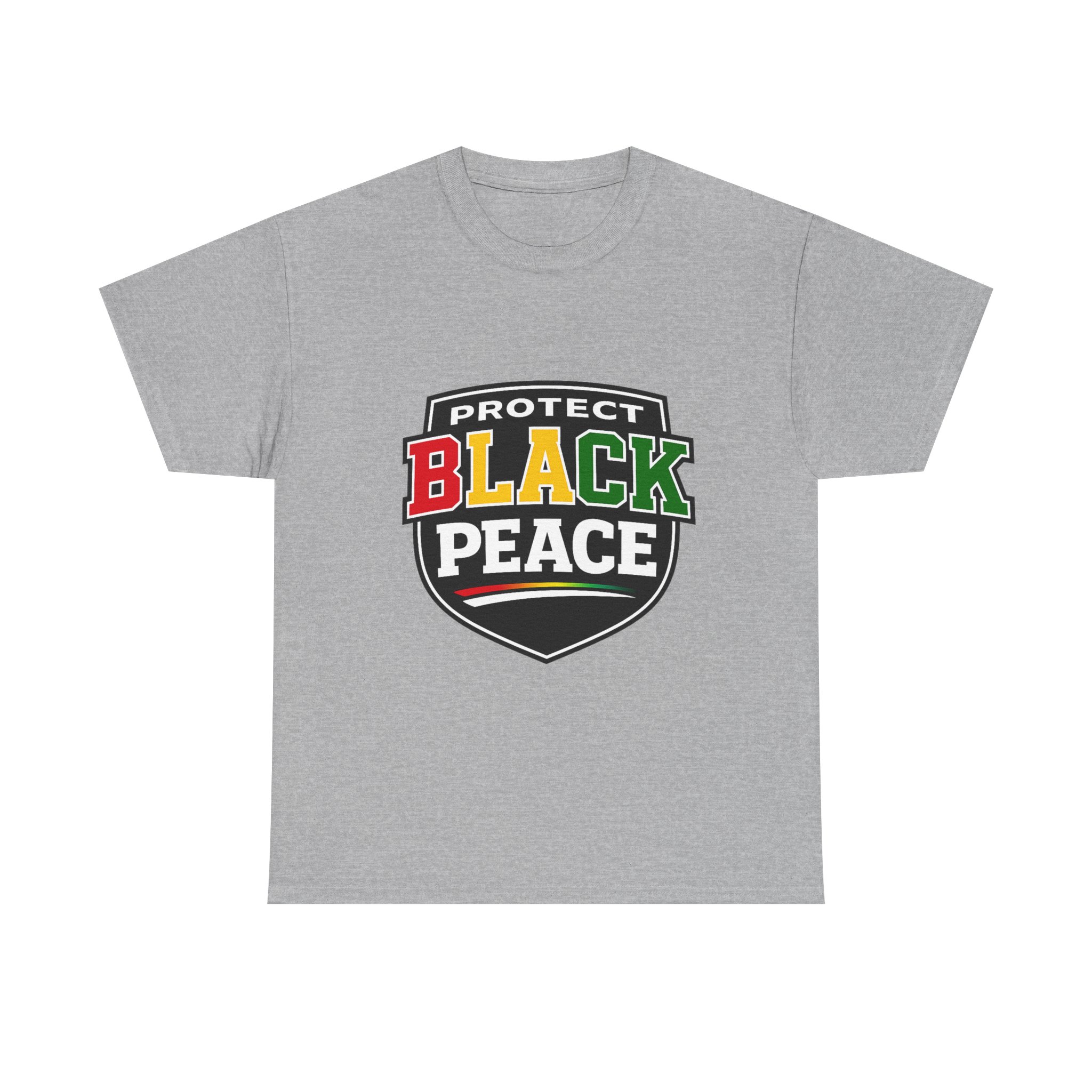 Protect Black Peace T-Shirt — Rasta Colors Shield Tee - Image 9