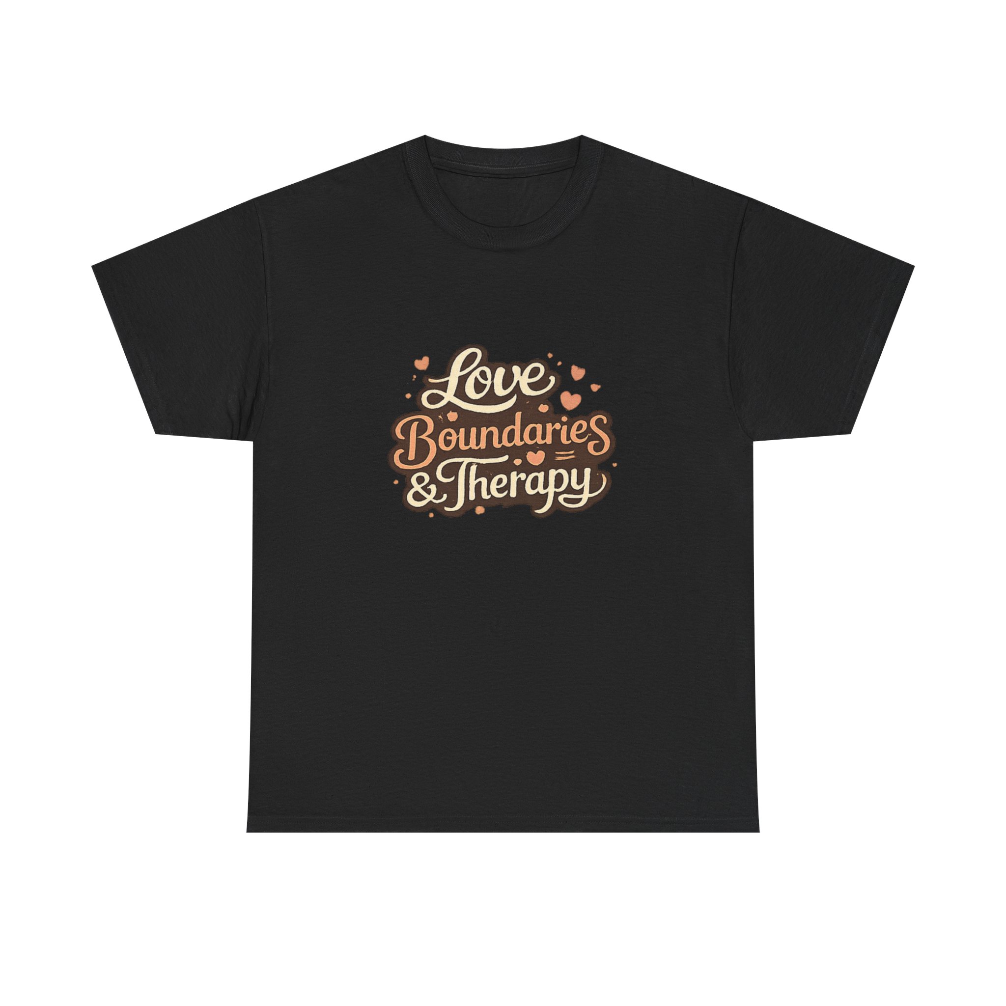 T-Shirt — "Love, Boundaries & Therapy" Retro Script Tee for Mental Health Advocates - Image 5