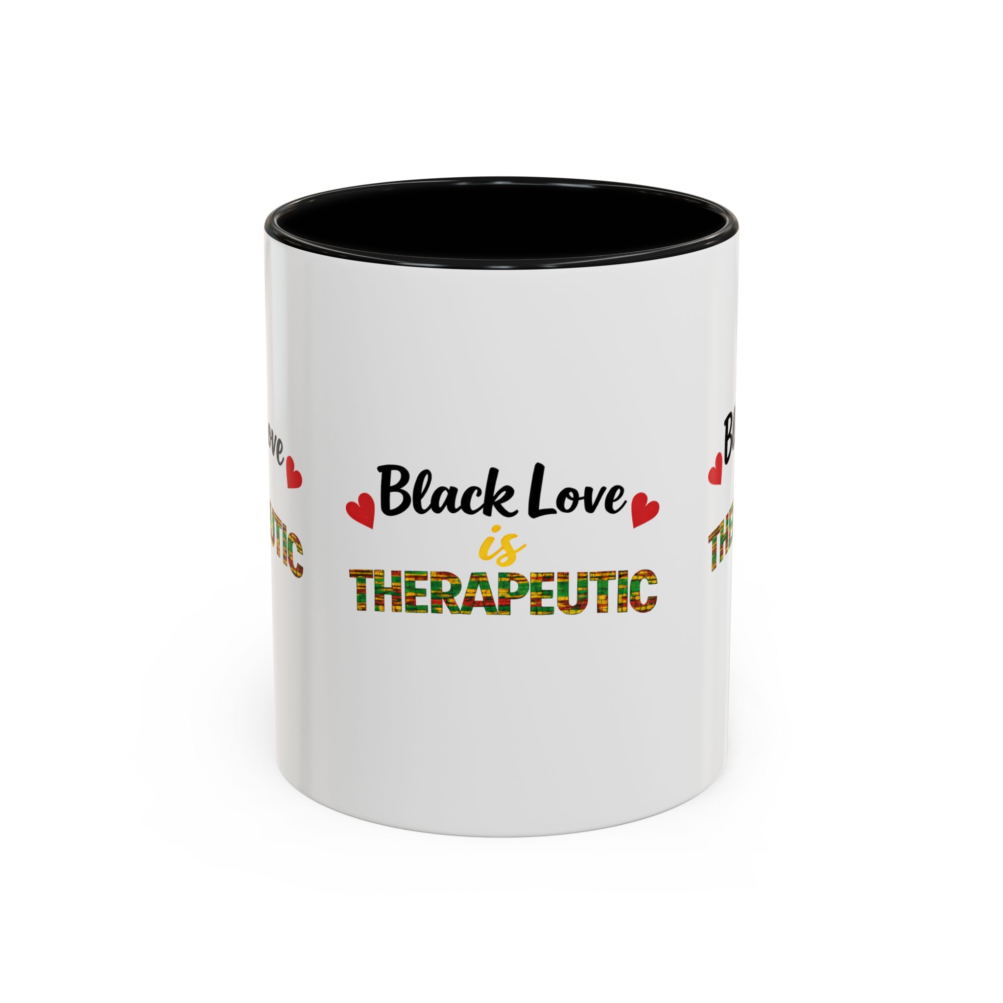 Love Is Therapeutic Accent Coffee Mug | Black Love Collection | Black History Month & Valentine’s Day Mug