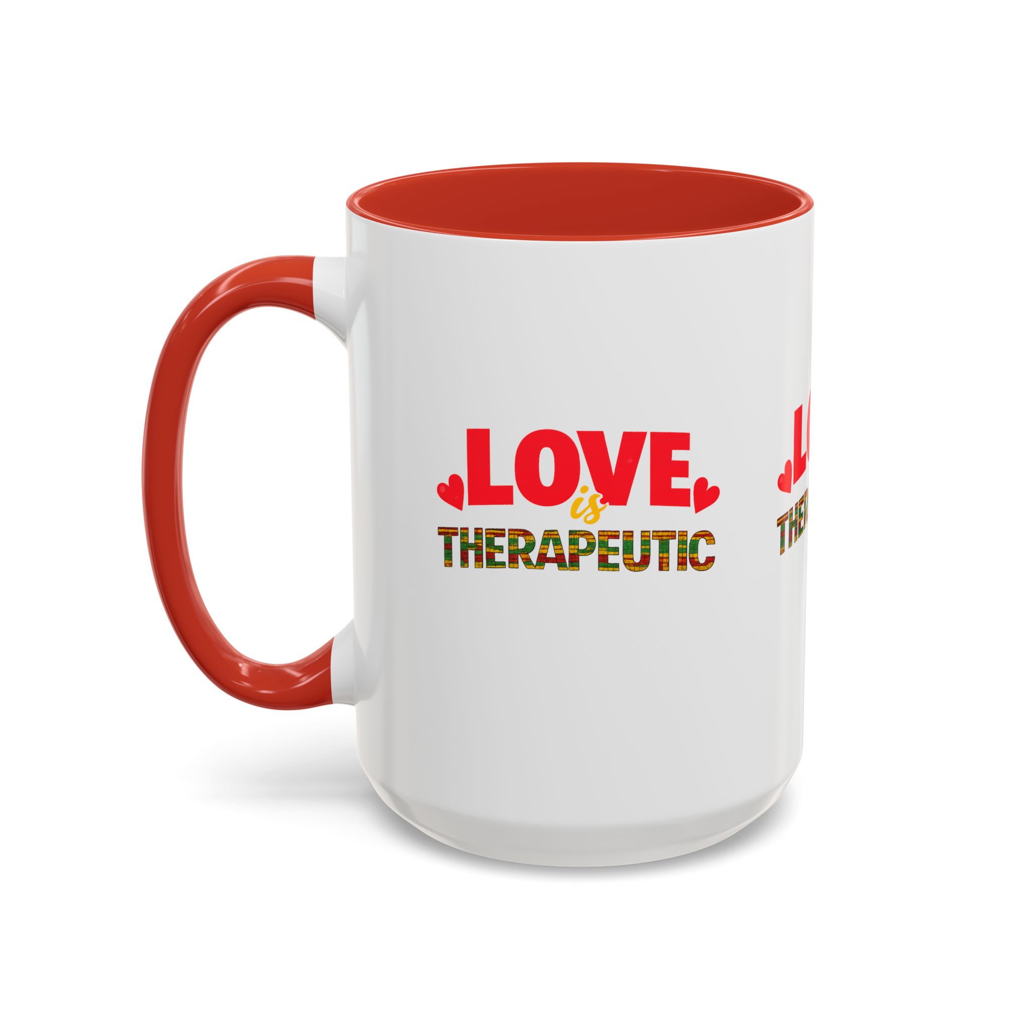 Love Is Therapeutic Accent Coffee Mug | Black Love Collection | Black History Month & Valentine’s Day Mug - Image 19