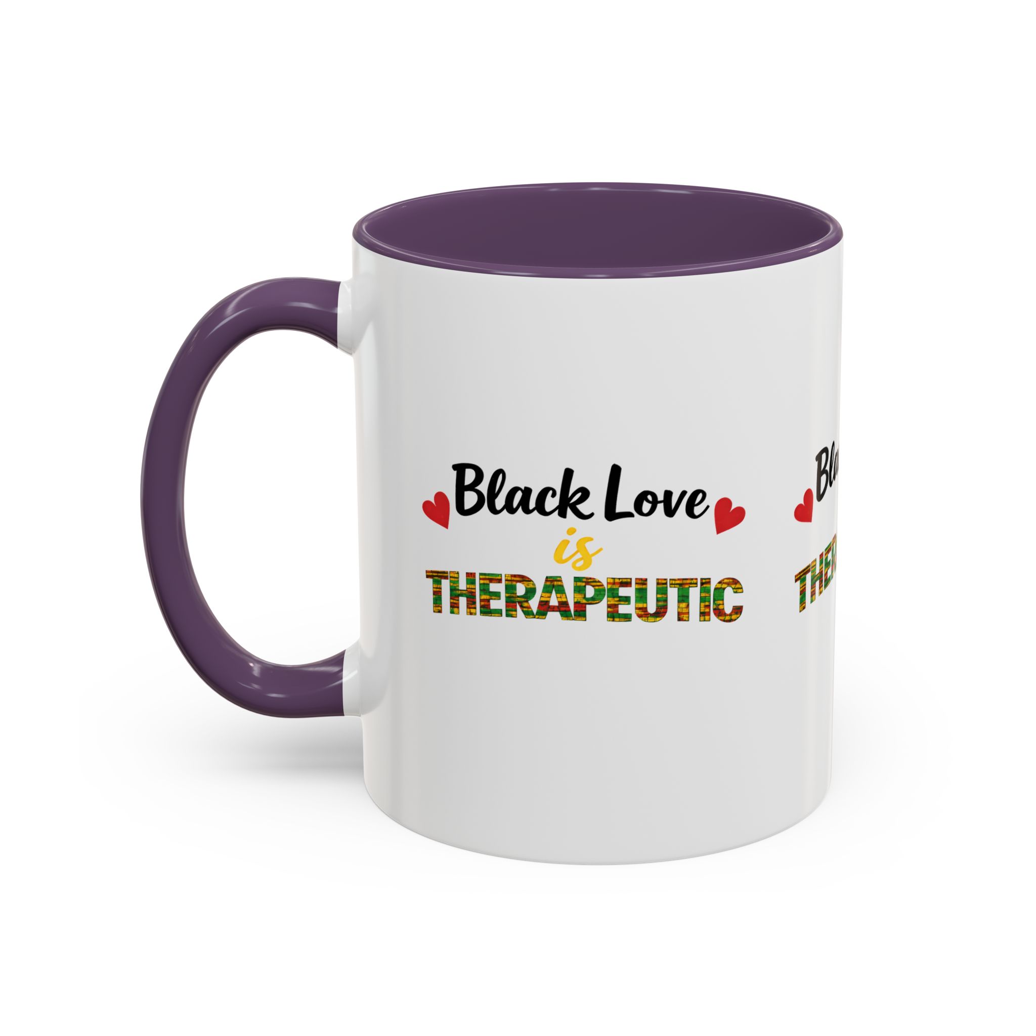 Love Is Therapeutic Accent Coffee Mug | Black Love Collection | Black History Month & Valentine’s Day Mug - Image 63