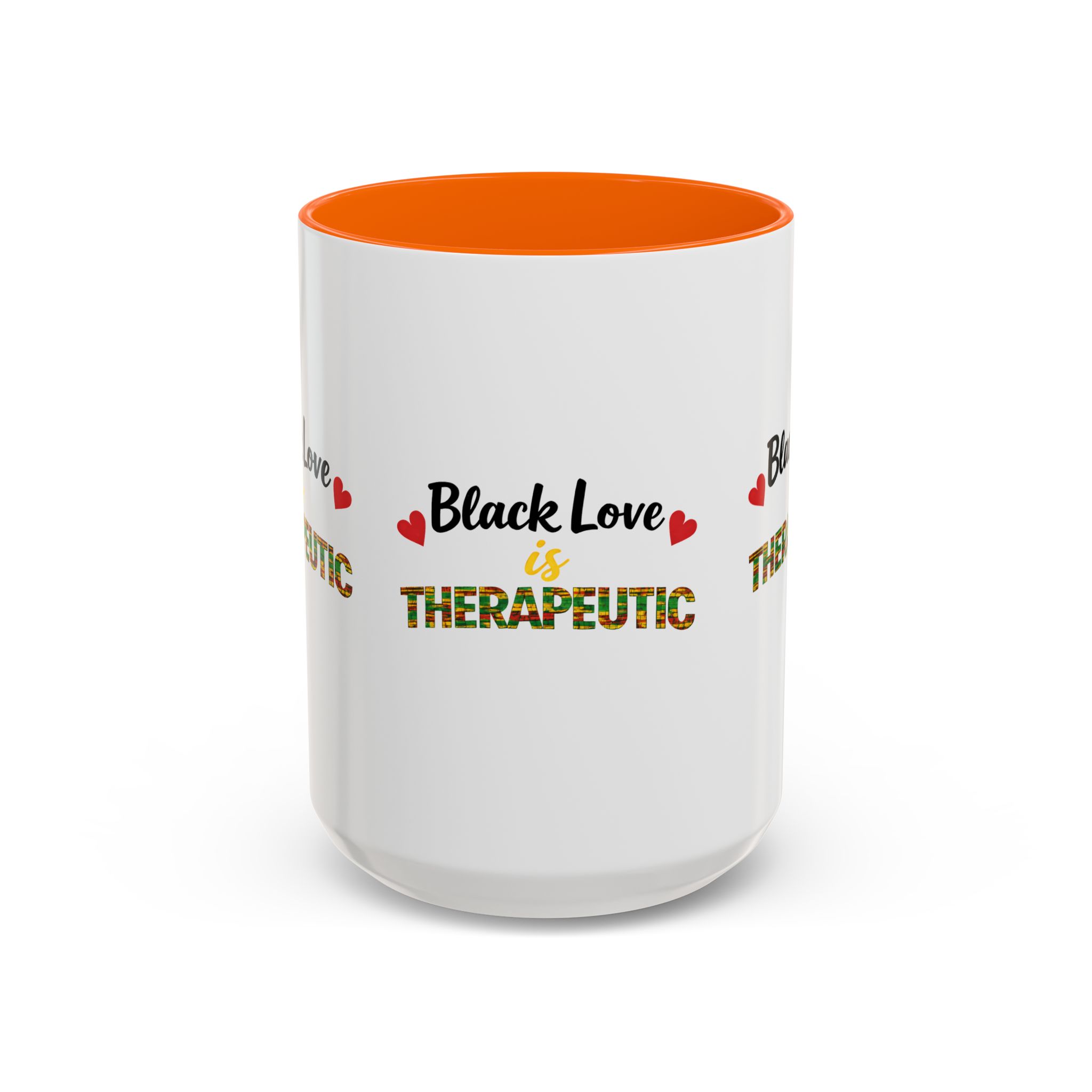 Love Is Therapeutic Accent Coffee Mug | Black Love Collection | Black History Month & Valentine’s Day Mug - Image 49