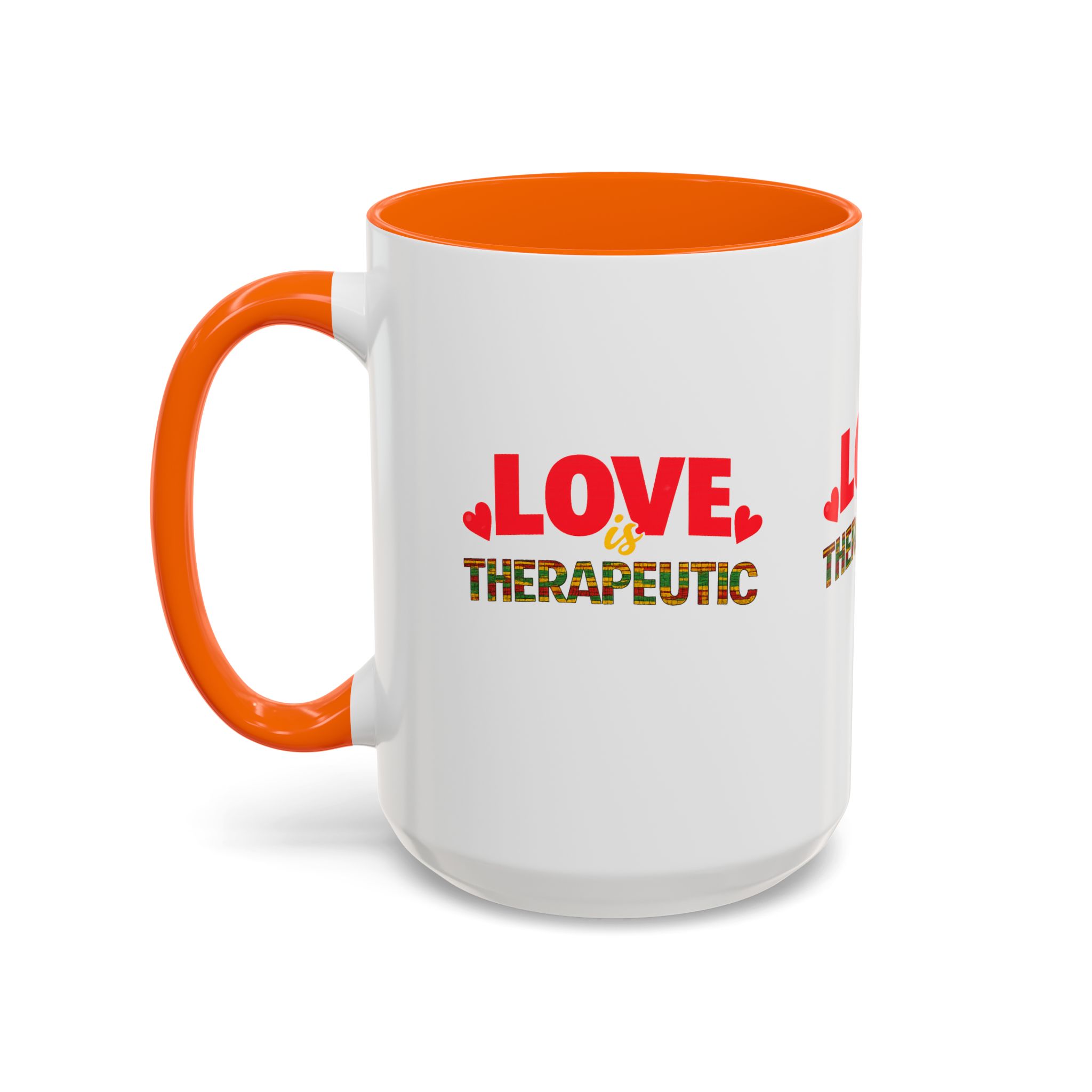 Love Is Therapeutic Accent Coffee Mug | Black Love Collection | Black History Month & Valentine’s Day Mug - Image 27