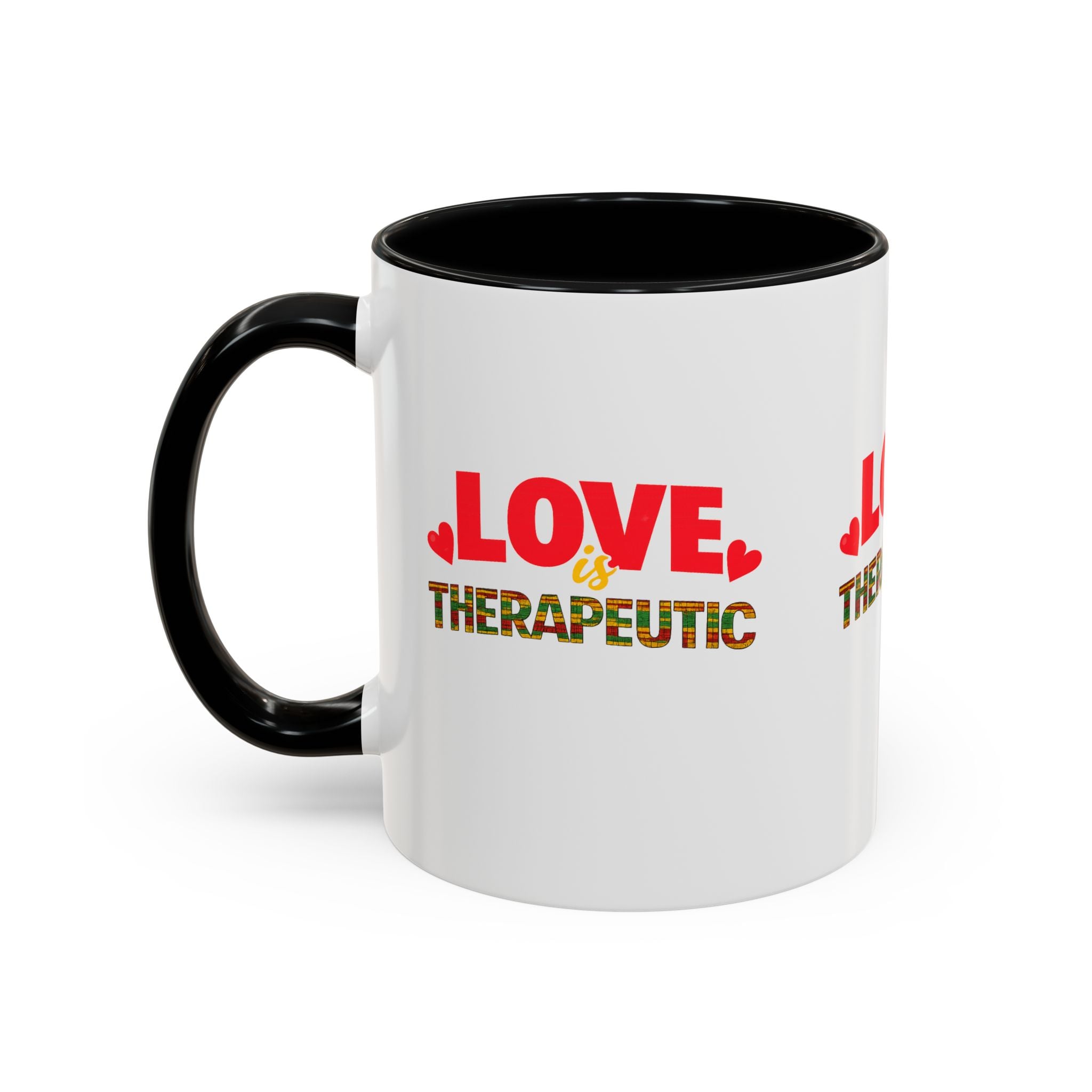 Love Is Therapeutic Accent Coffee Mug | Black Love Collection | Black History Month & Valentine’s Day Mug - Image 3