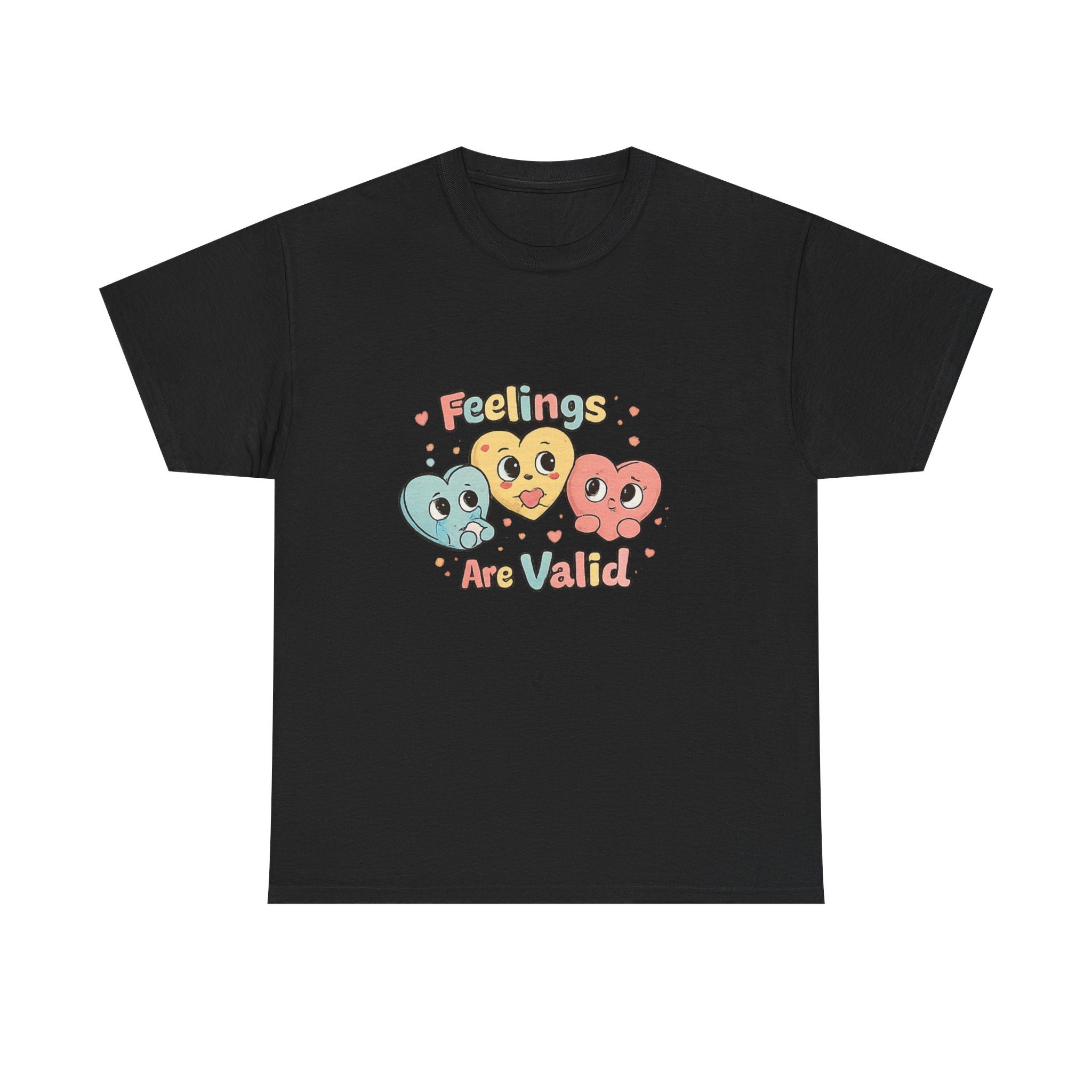 Feelings Are Valid T-Shirt — Cute Rainbow Heart Emotions Tee - Image 5